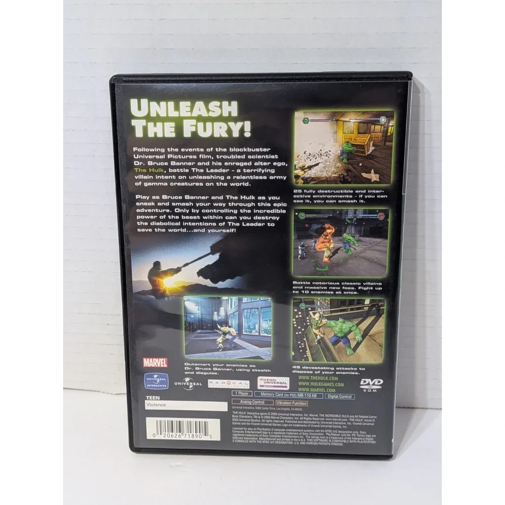 Hulk PS2 CIB (Sony PlayStation 2 2003) Complete with Registration Card - Tested